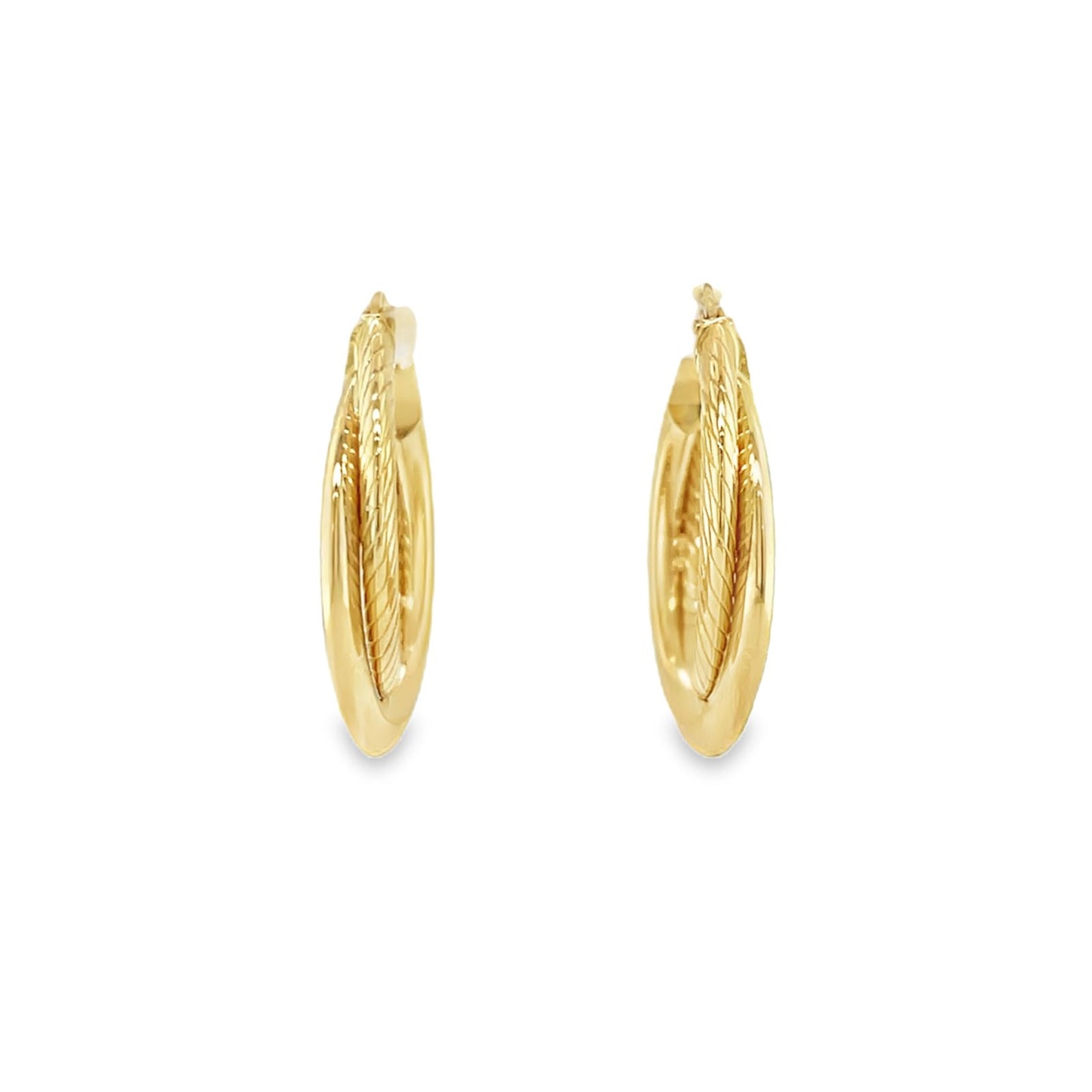 Jai's 14K Yellow Gold Criss-cross Hoops