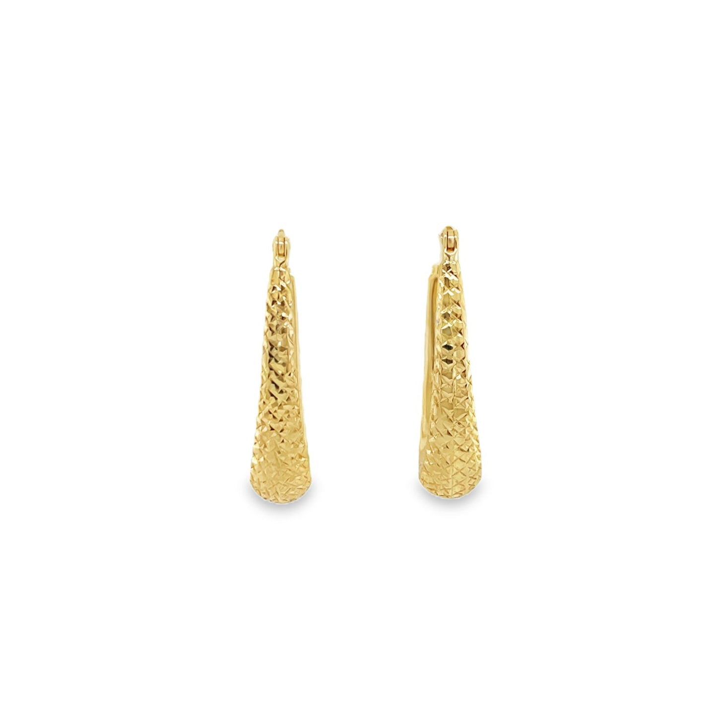 Jai's 14K Yellow Gold Diamond-cut Oval Hoops