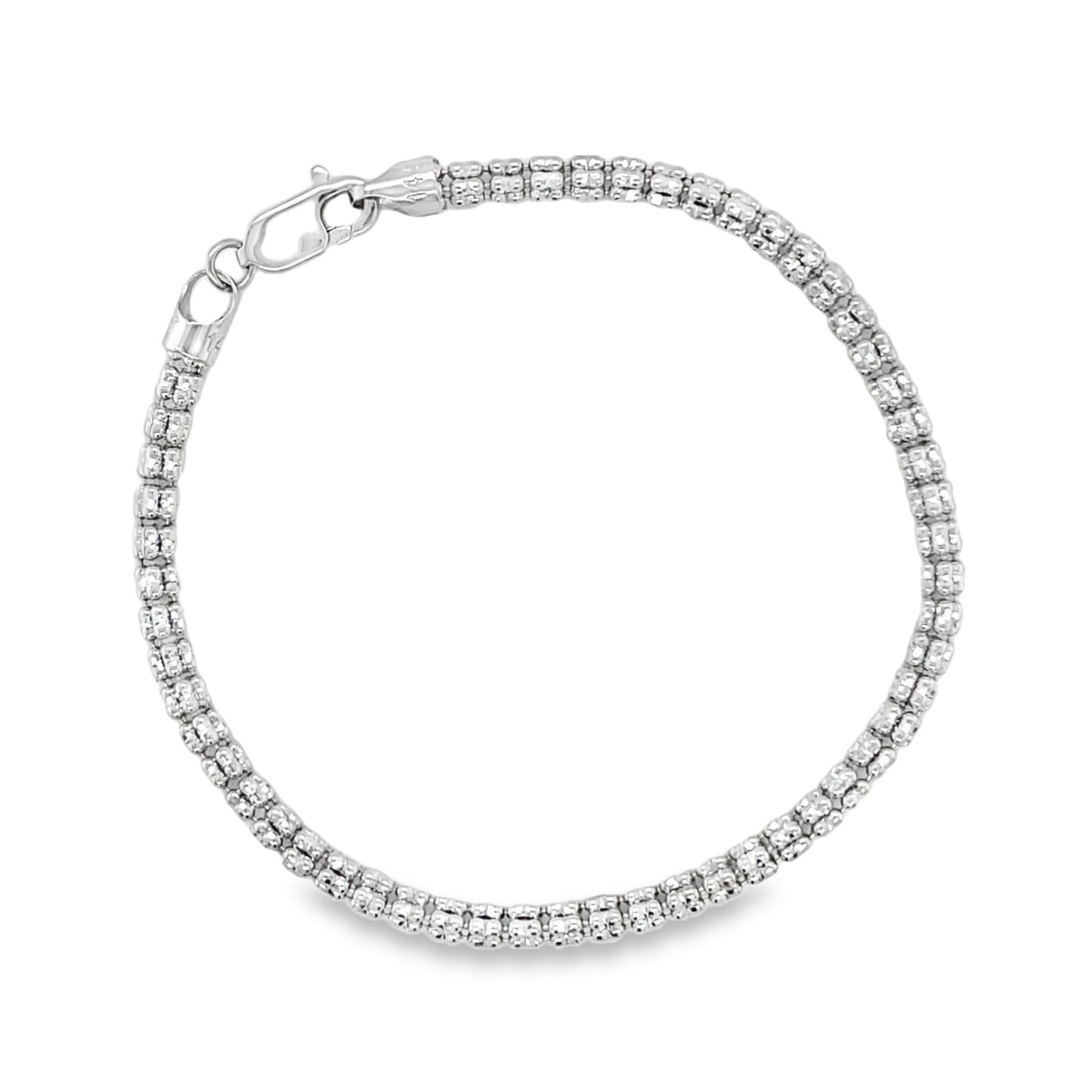 Jai's 14K White Gold Diamond-cut Anklet