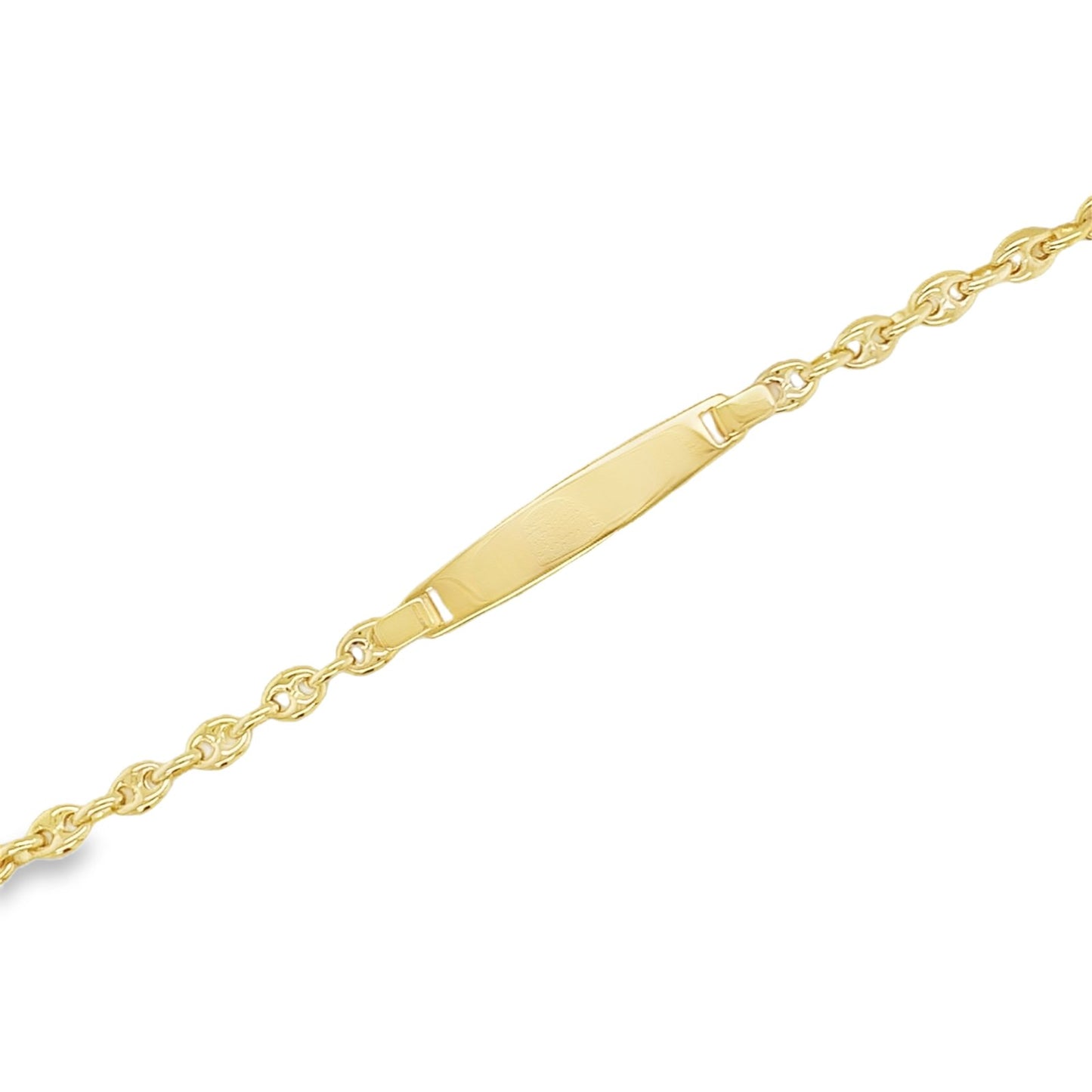 Jai's 14K Yellow Gold Baby Puffed Mariner ID Chain Bracelet