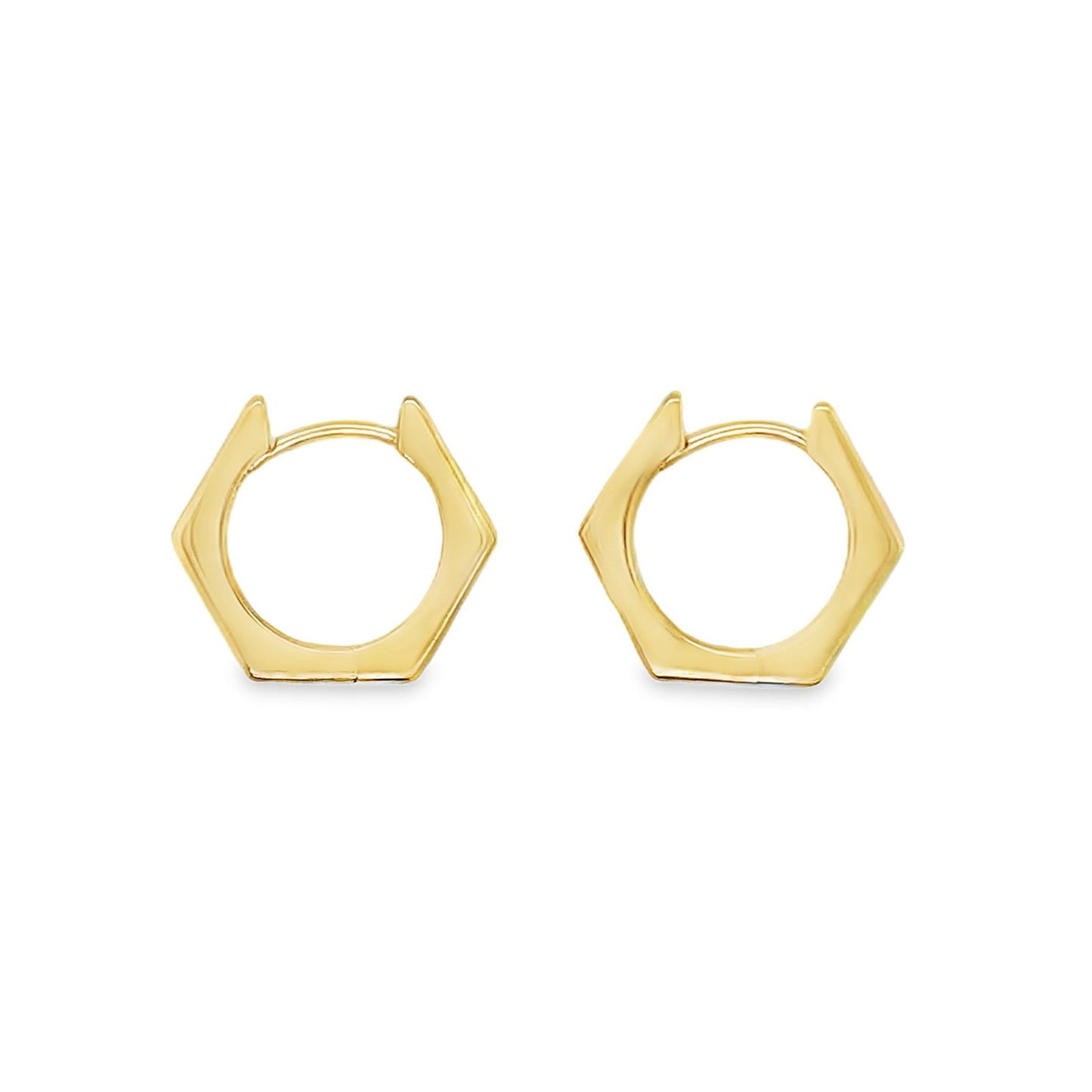 Jai's 14K Yellow Gold Small Hexagon Hoops
