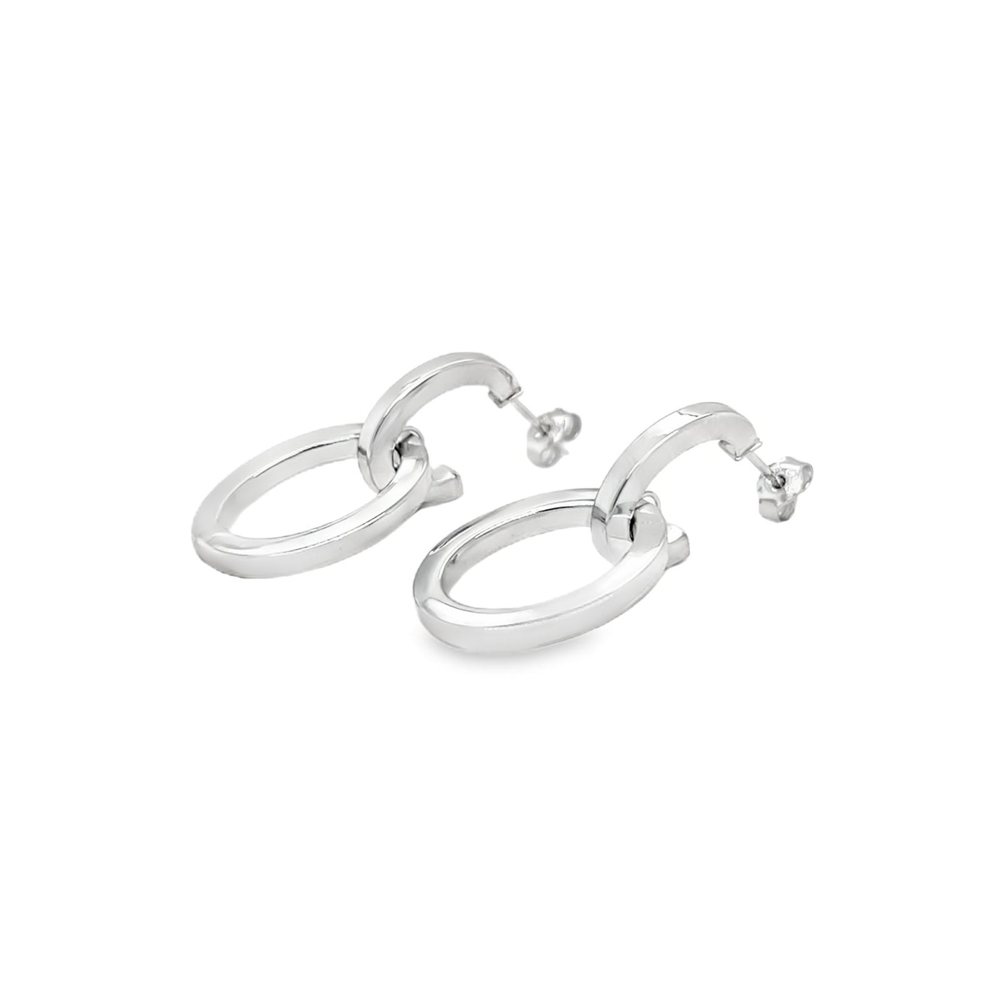 Jai's 14K White Gold Oval Double-drop Earrings