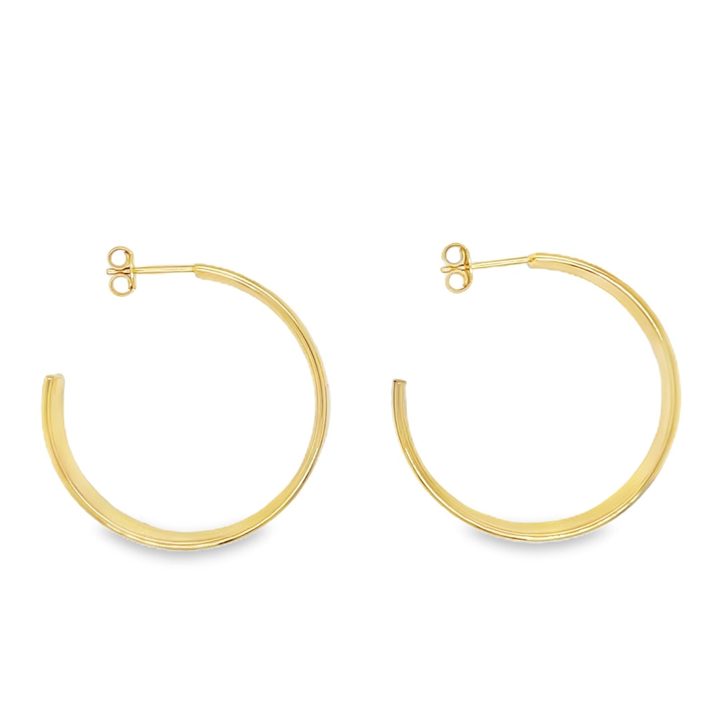Jai's 14K Yellow Gold Flat Open Hoops