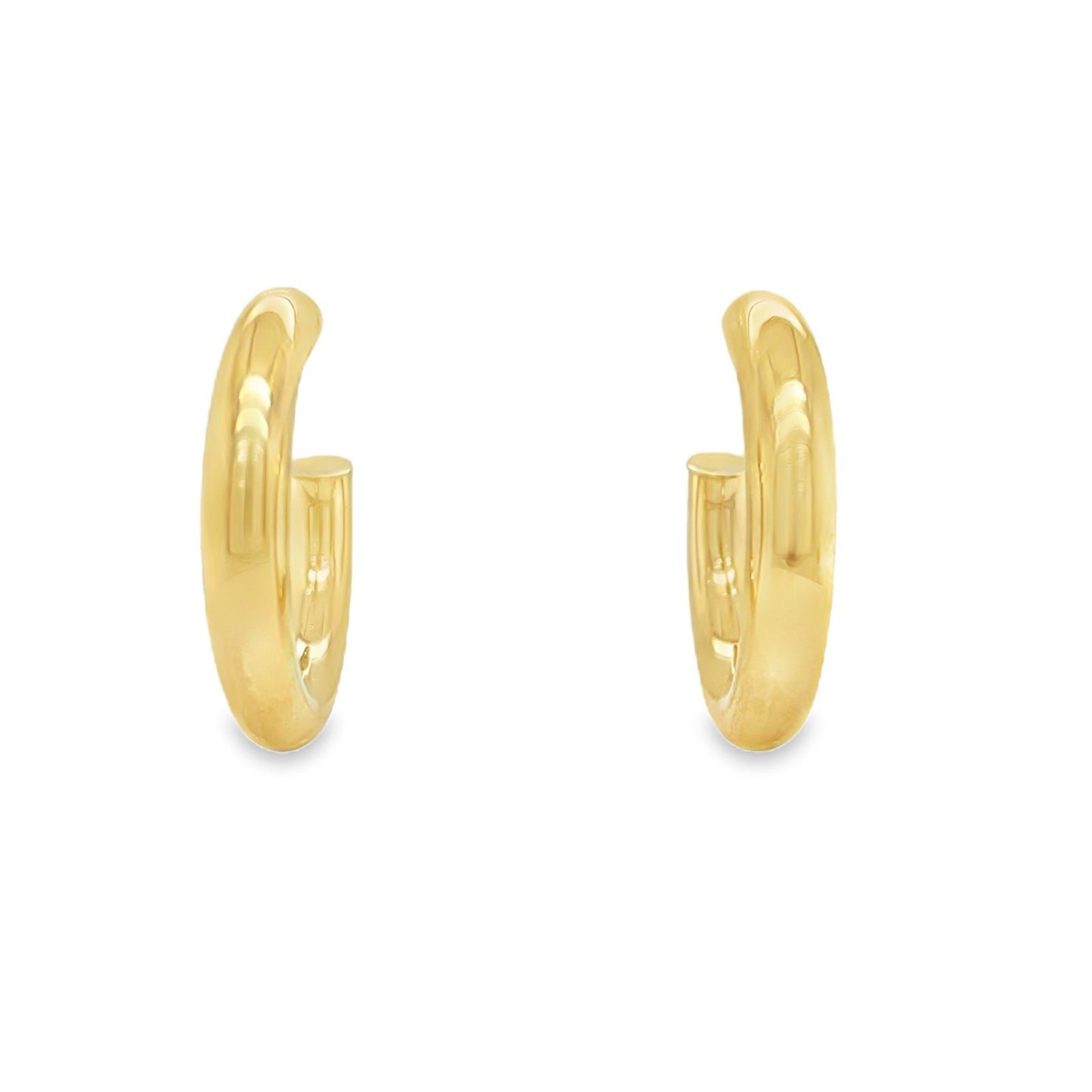 Jai's 14K Yellow Gold Rounded Open Hoops