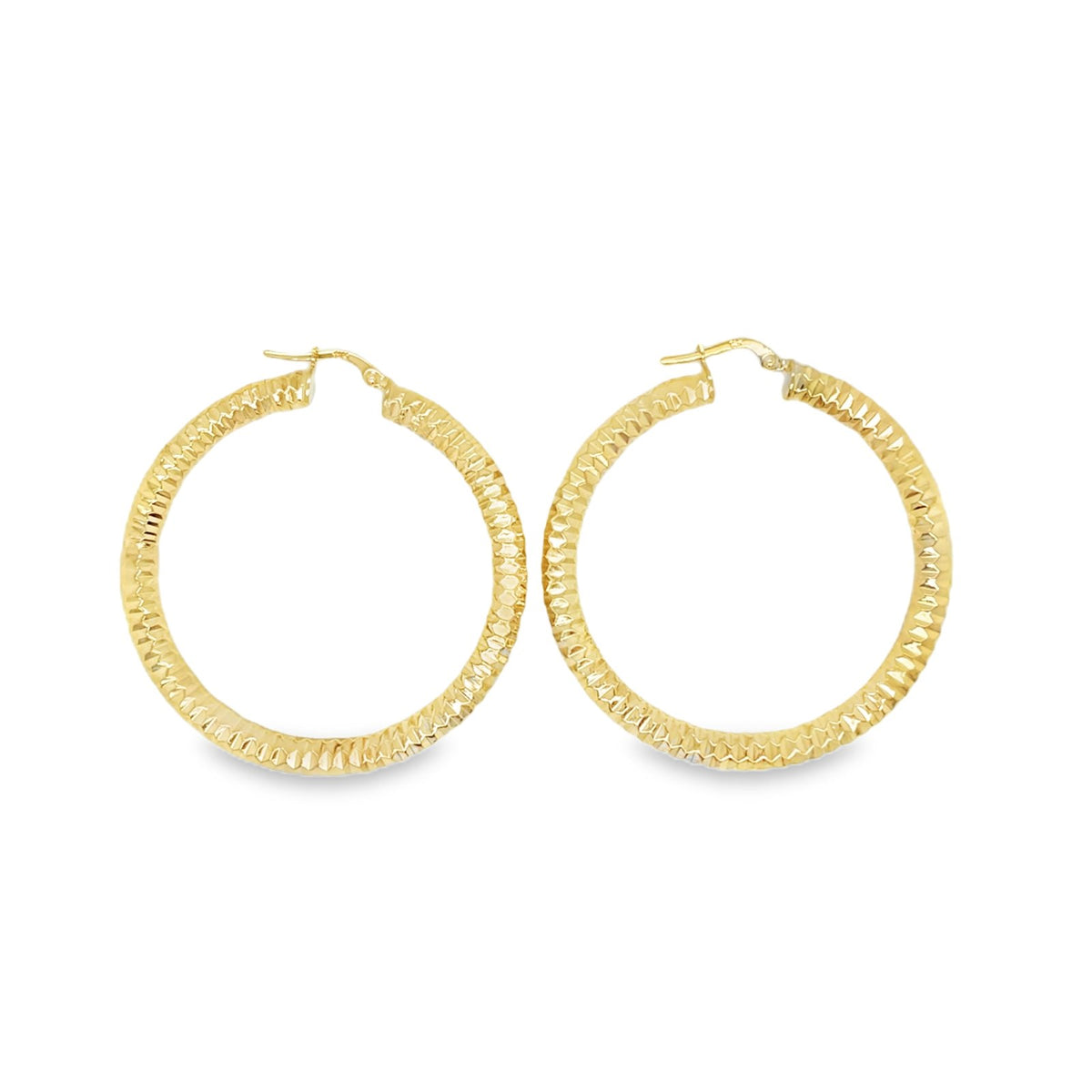 Jai's 14K Yellow Gold Faceted Hoops