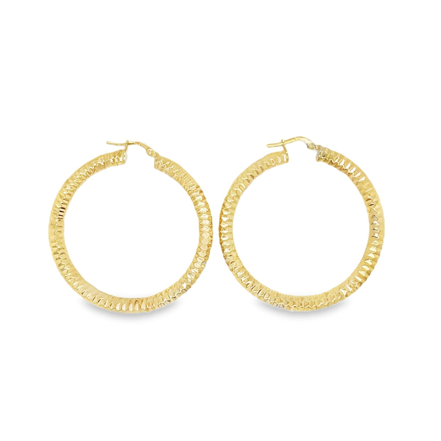 Jai's 14K Yellow Gold Faceted Hoops