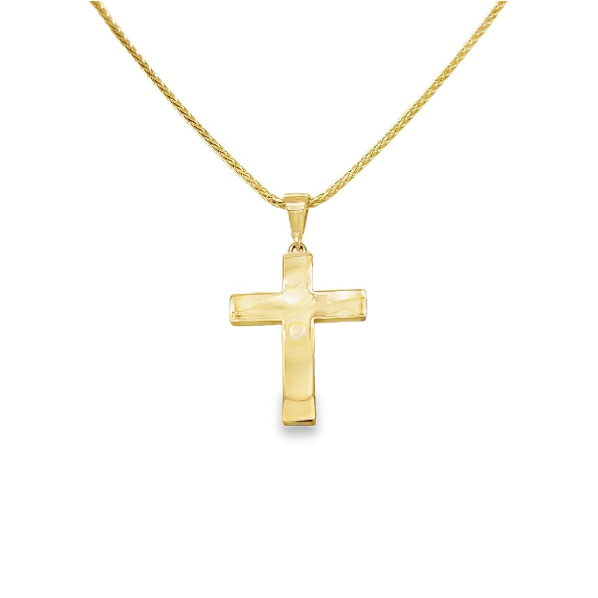 Jai's 14K Yellow Gold Petite Flat Cross Pendant