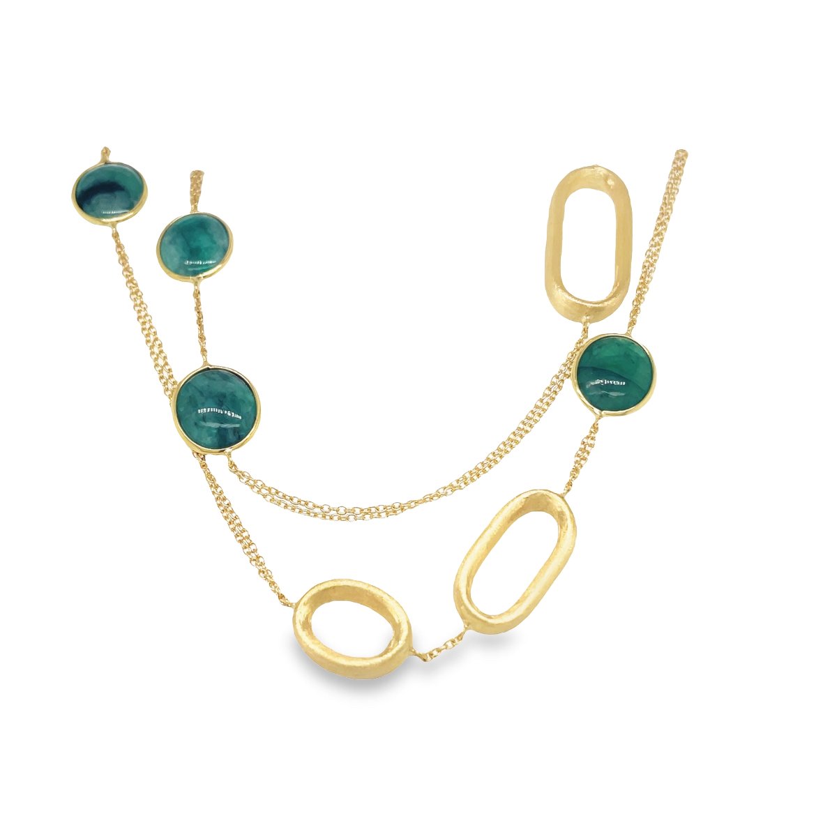 Jai's 18K Yellow Gold Green Quartz Necklace - 30"