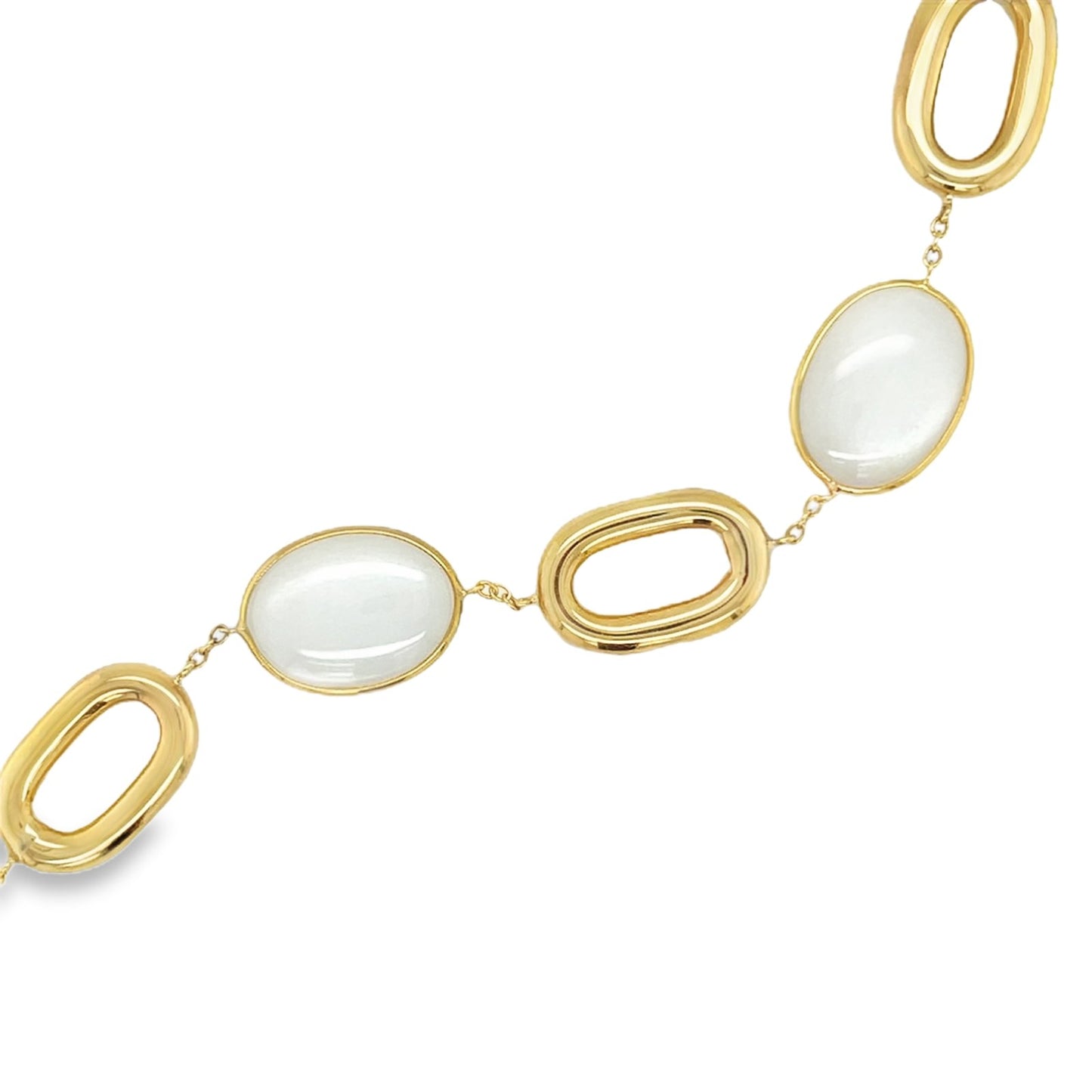 Jai's 18K Yellow Gold Quartz & Paperclip Charm Bracelet - 8"