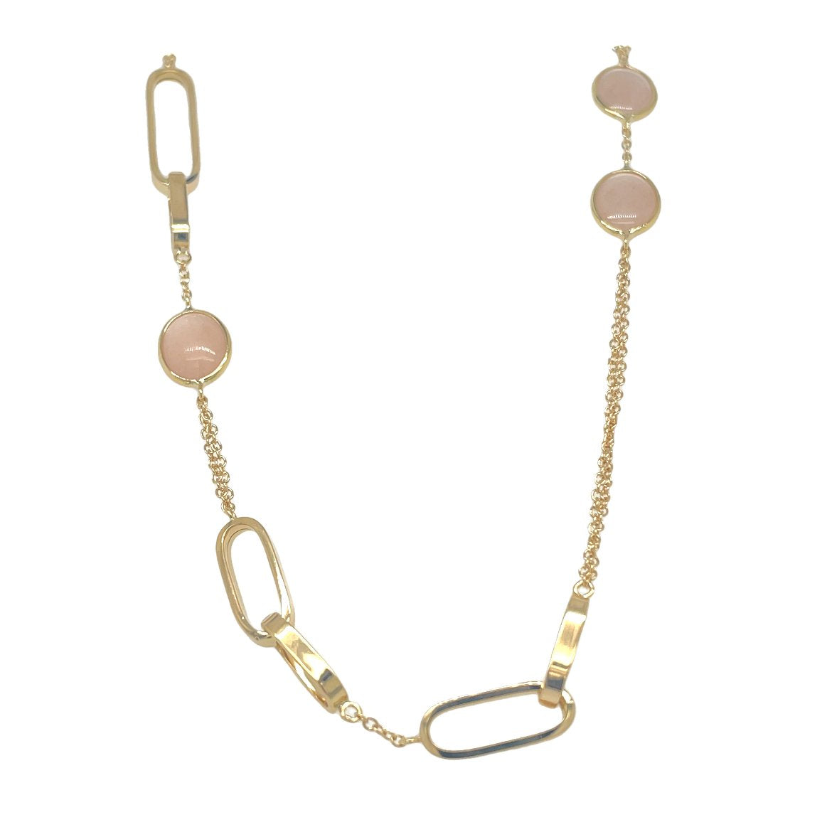 Jai's 18K Yellow Gold Quartz & Paperclip Links Necklace - 18"