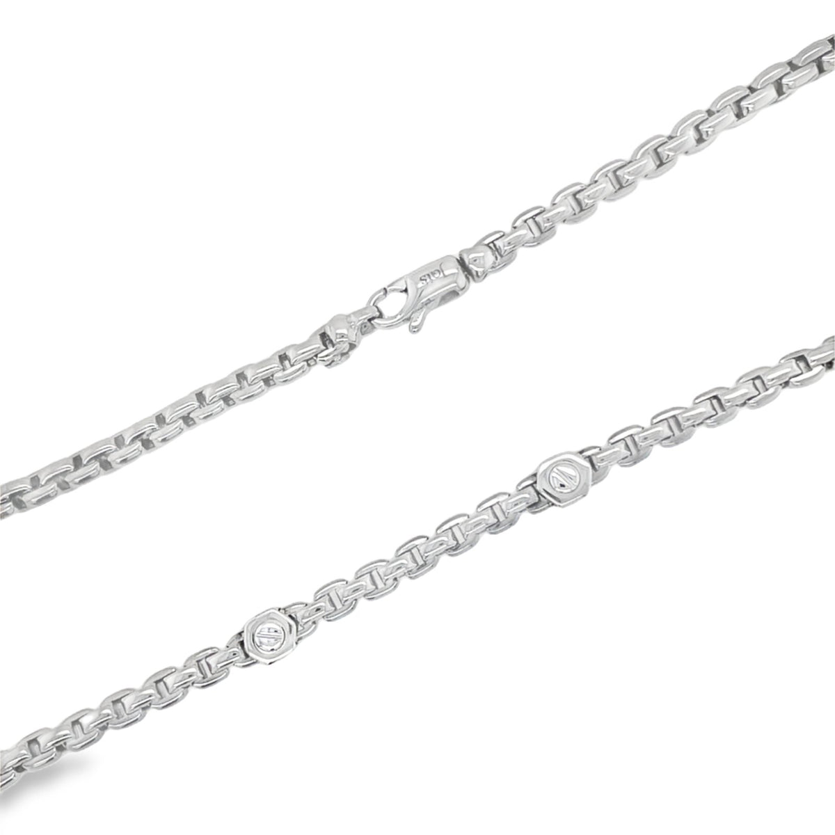 Jai's 18K White Gold Rounded Box Chain - 20"