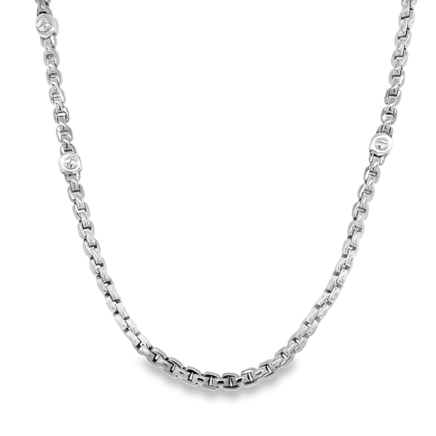 Jai's 18K White Gold Rounded Box Chain - 20"