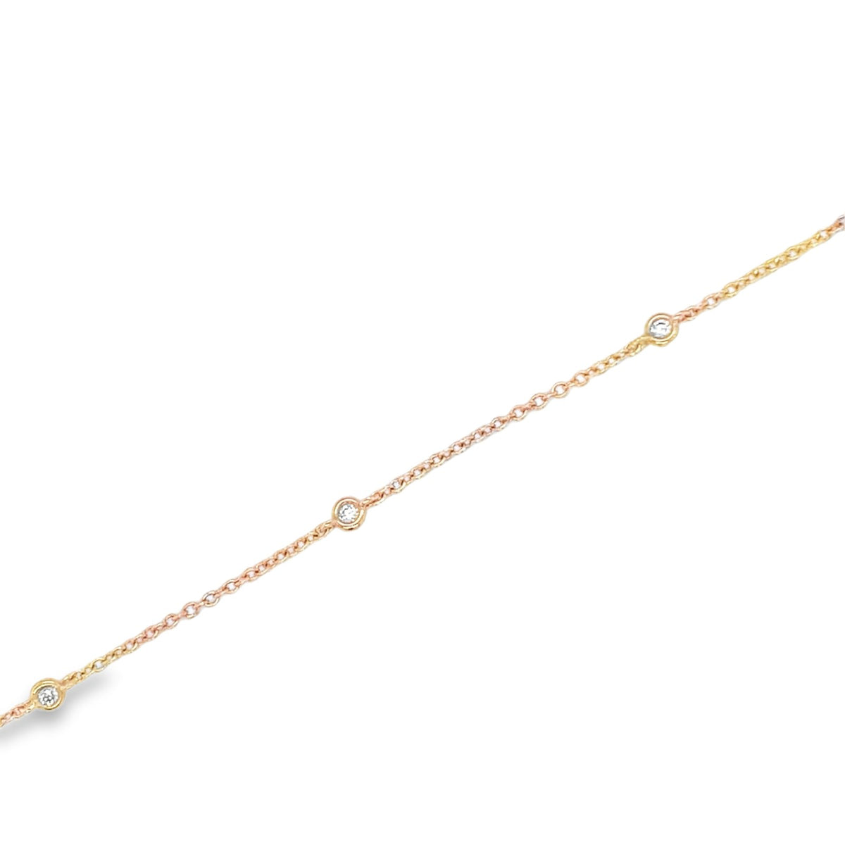 Jai's 18K Rose Gold Diamond Studded Chain Bracelet - 7.5"