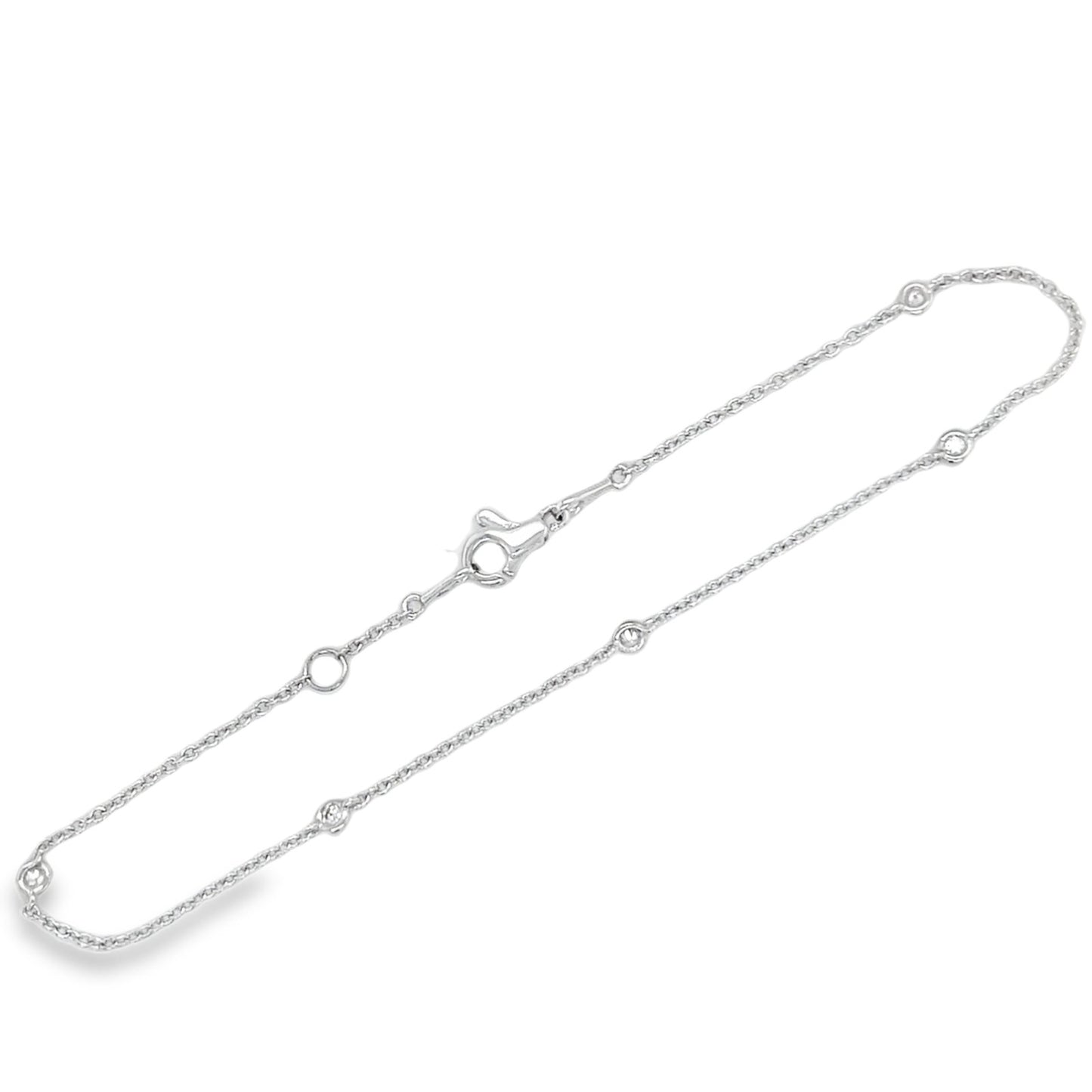Jai's 18K White Gold Diamond Studded Chain Bracelet - 7.5"