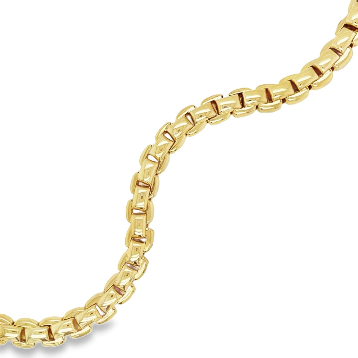 Jai's 18K Yellow Gold Rounded Box Chain Bracelet