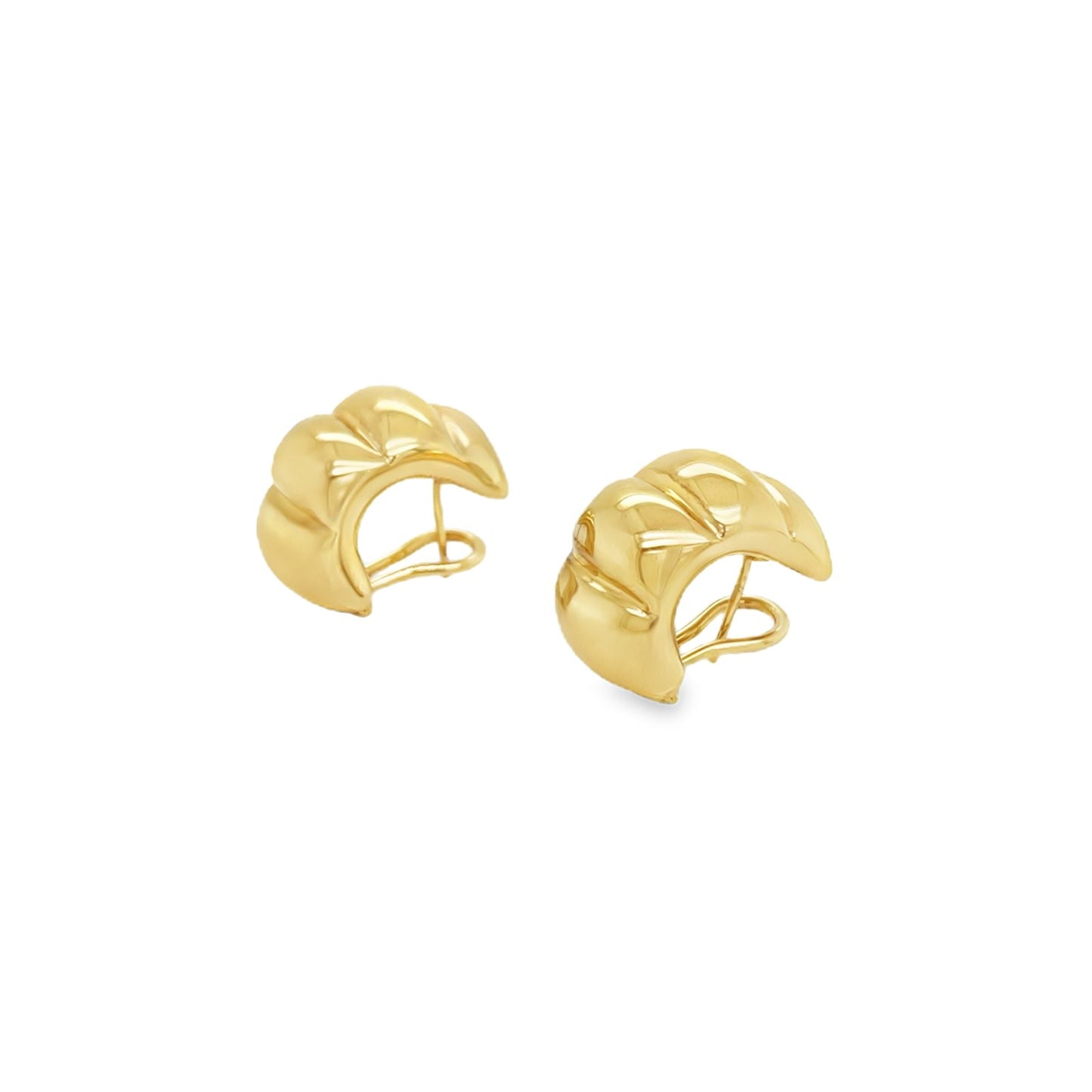 Jai's 18K Yellow Gold Thick Ridged Huggies