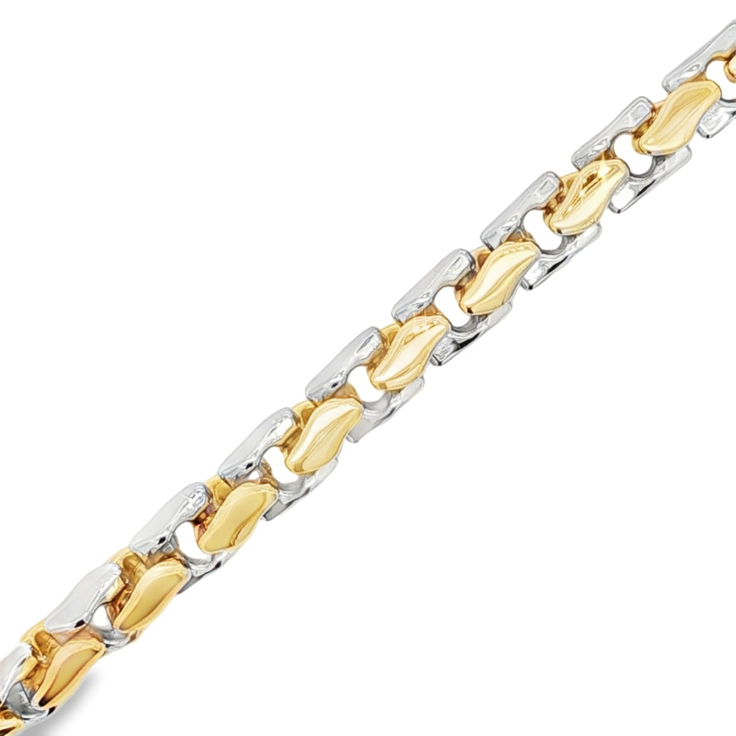 Jai's 18K Two-tone Thick Fluted Chain Bracelet