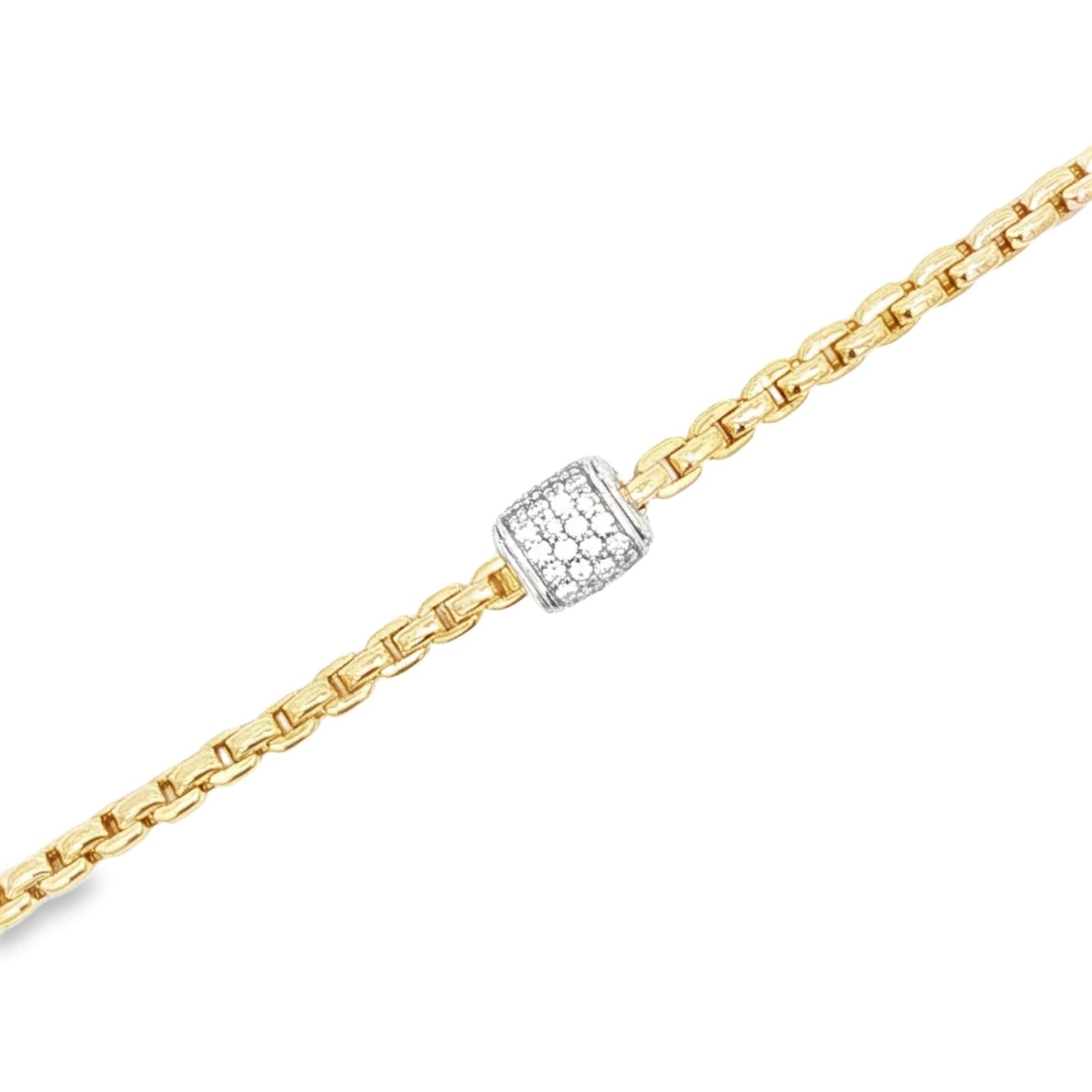 Jai's 18K Two-tone Diamond Charm & Box Chain Bracelet