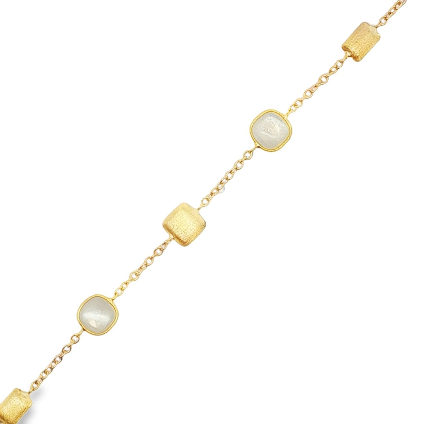 Jai's 18K Yellow Gold Moonstone & Satin Bead Bracelet