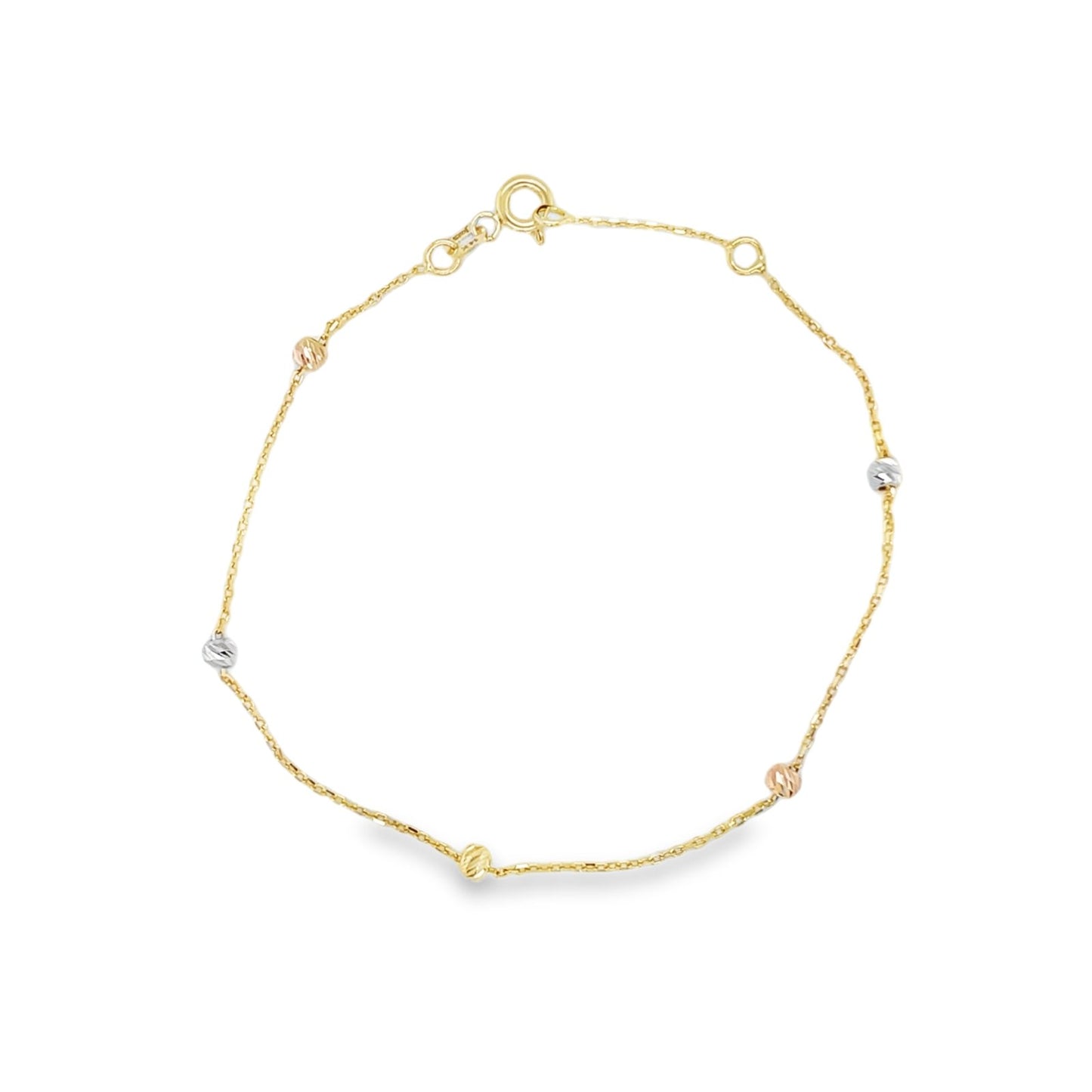 Jai's 14K Tri-tone Diamond-cut Bracelet