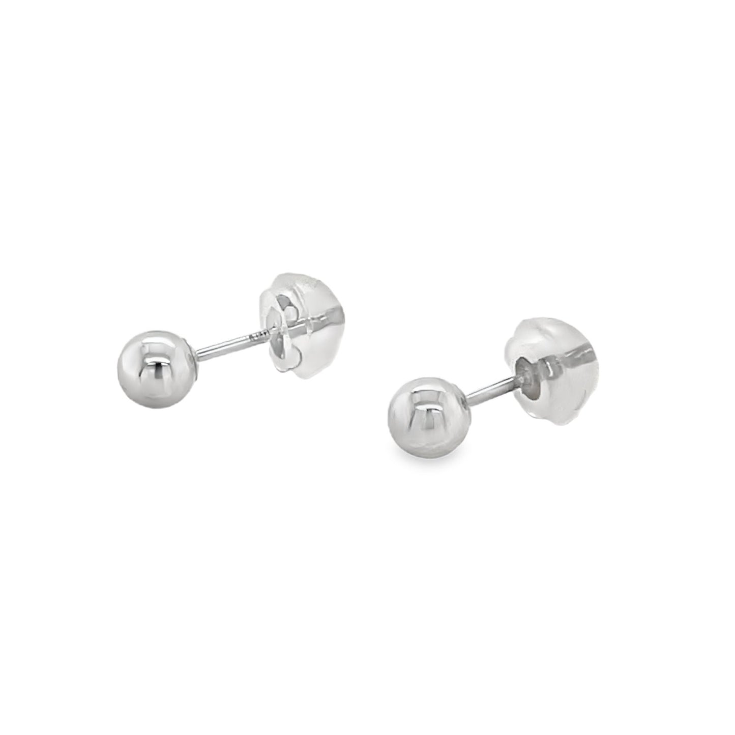 Jai’s 14K White Gold 4MM Baby Sphere Studs