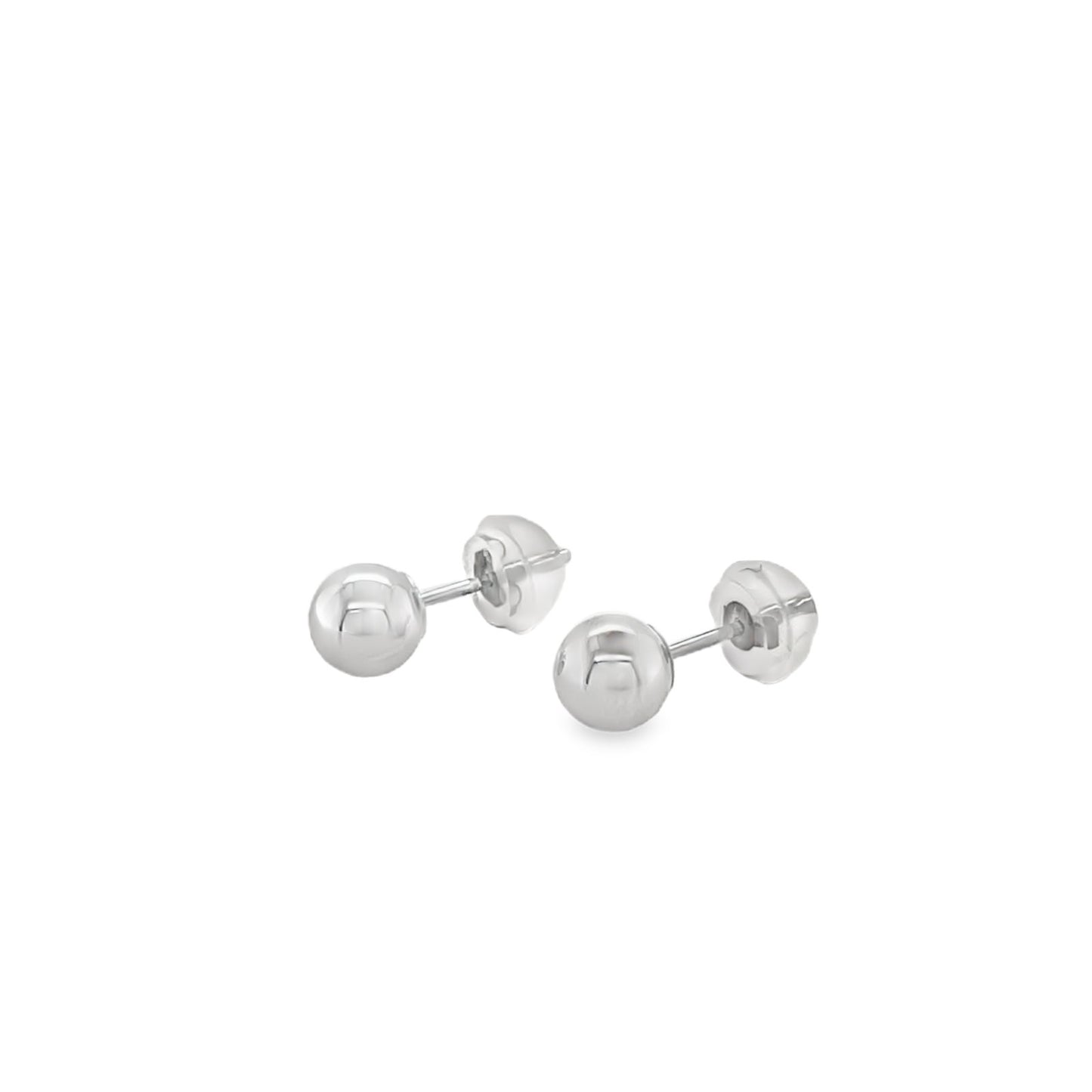 Jai's 14K White Gold 5MM Baby Sphere Studs