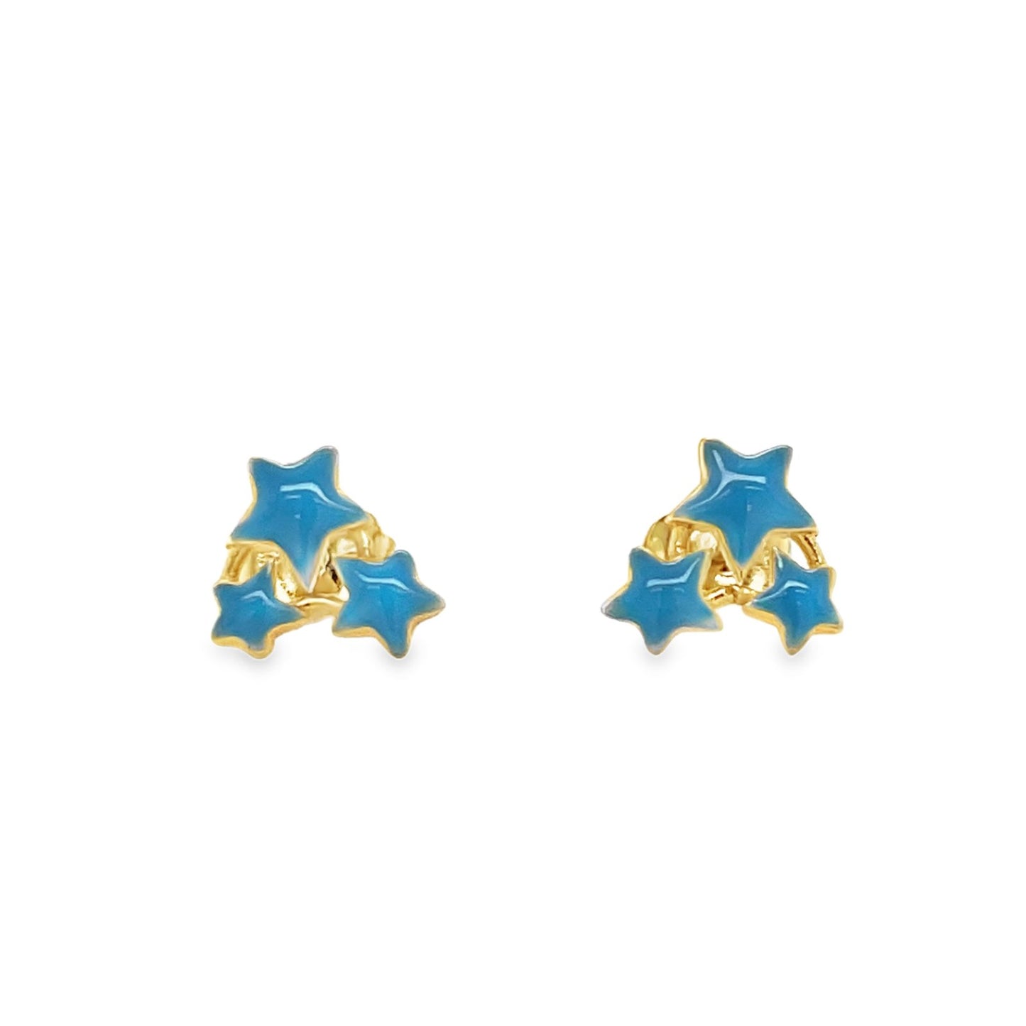 Jai's 14K Yellow Gold Baby Tri-star Studs