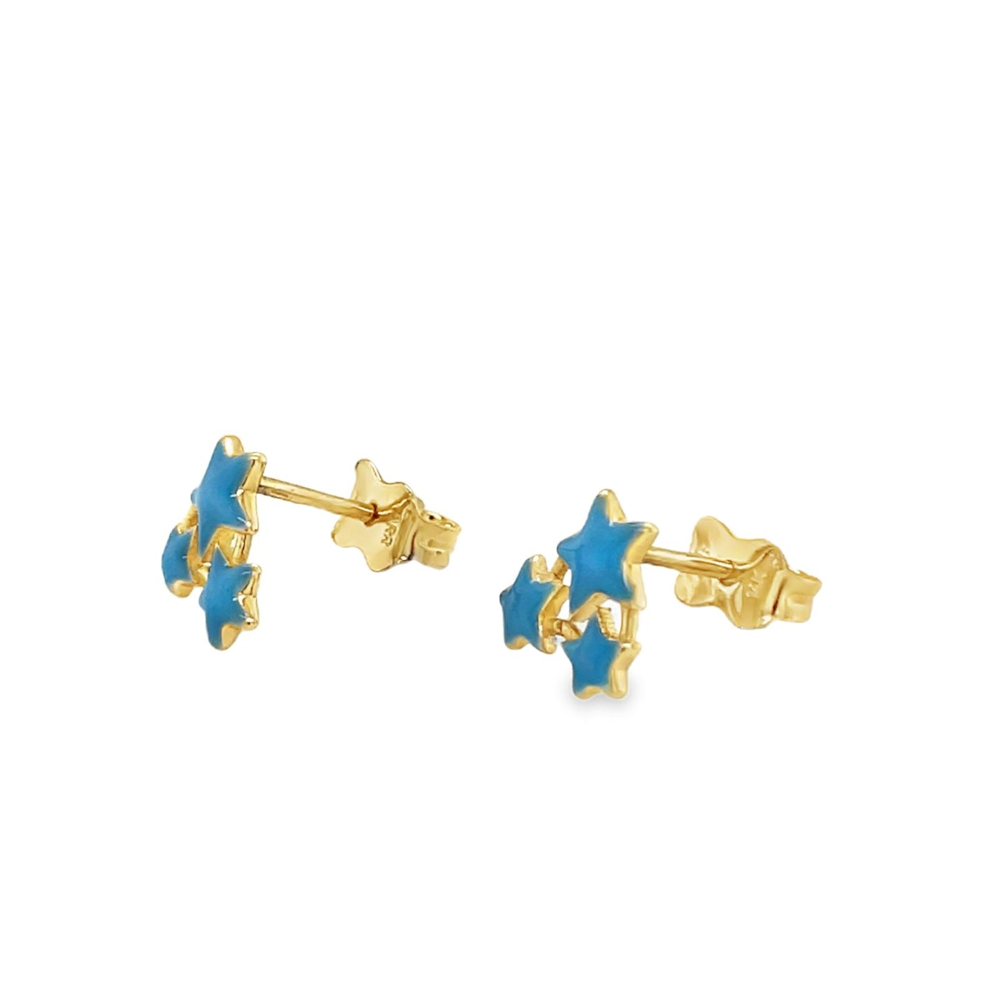 Jai's 14K Yellow Gold Baby Tri-star Studs