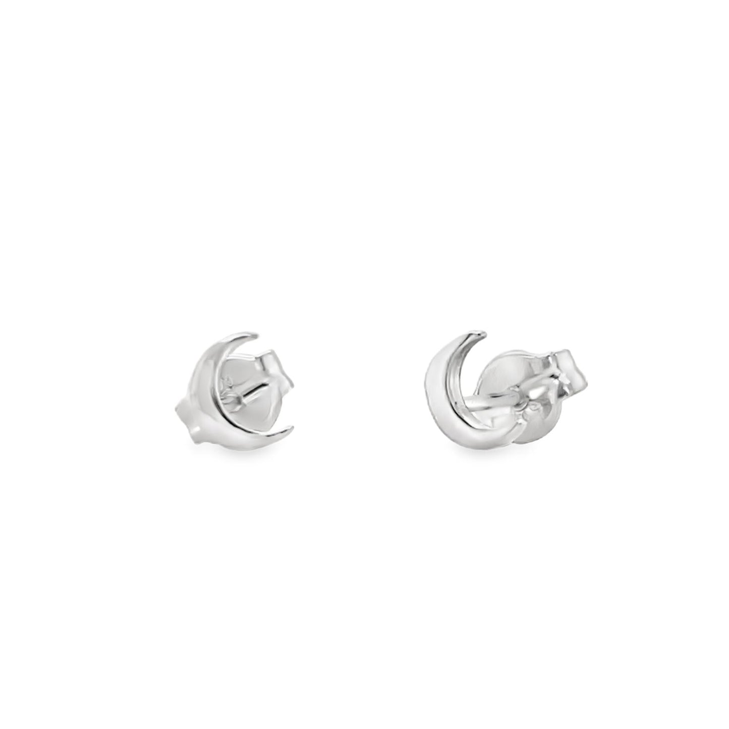 Jai's 14K White Gold Baby Crescent Moon Studs