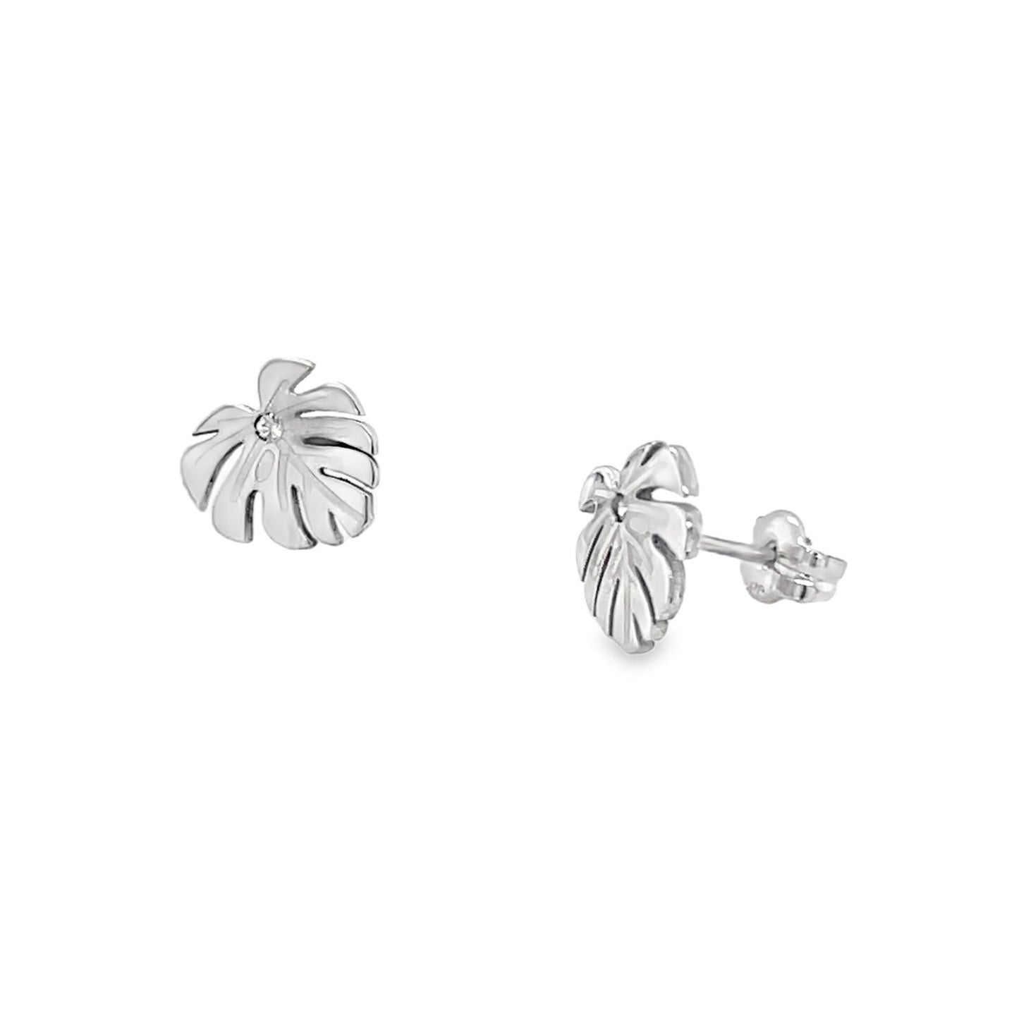 Jai's 14K White Gold Baby Palm Leaf Studs