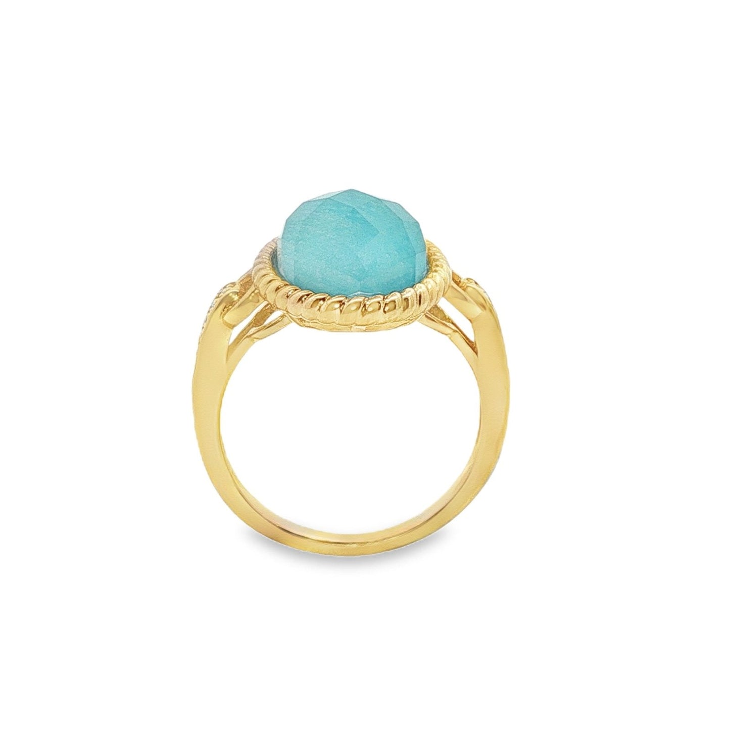 Jai's 14K Yellow Gold Crystal, Turquoise & Diamond Doublet Ring
