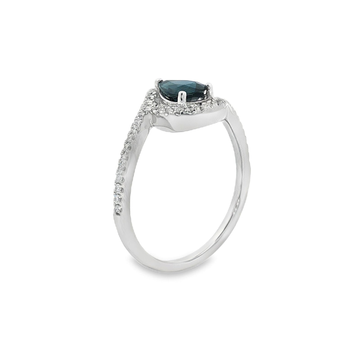 Jai's 14K White Gold Pear-cut Sapphire & Diamond Ring