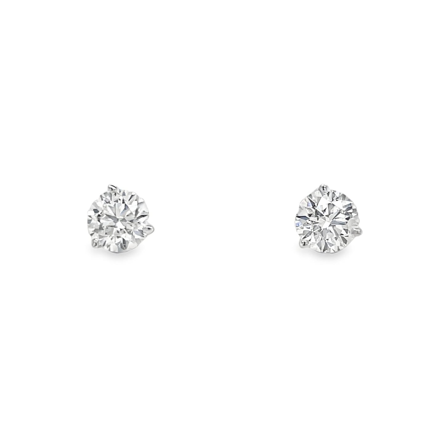 Jai's 14K White Gold 1-carat Solitaire Diamond Martini Studs