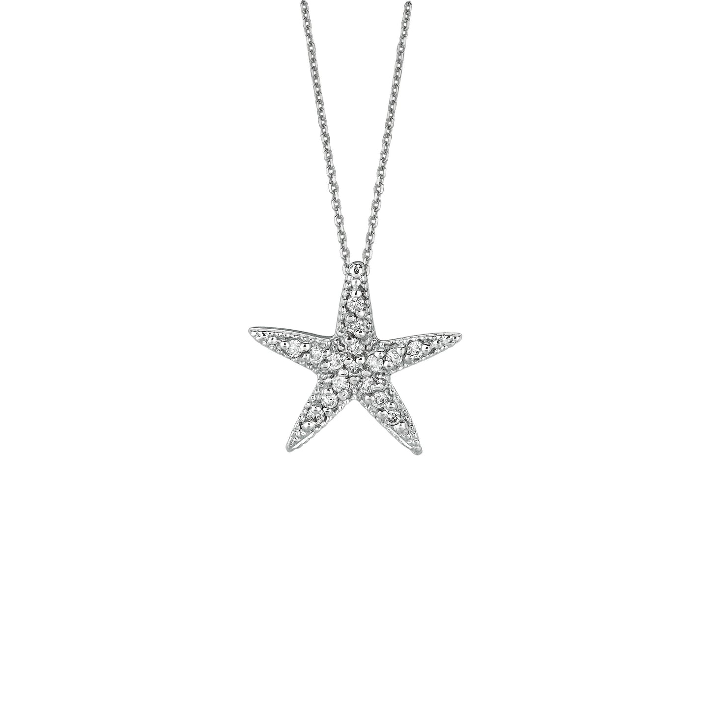 Morris & David's 14K White Gold Diamond Starfish Necklace