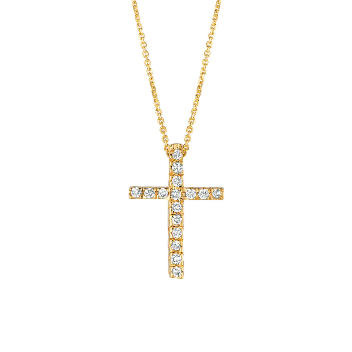 Morris & David’s 14K Yellow Gold Diamond Cross Necklace