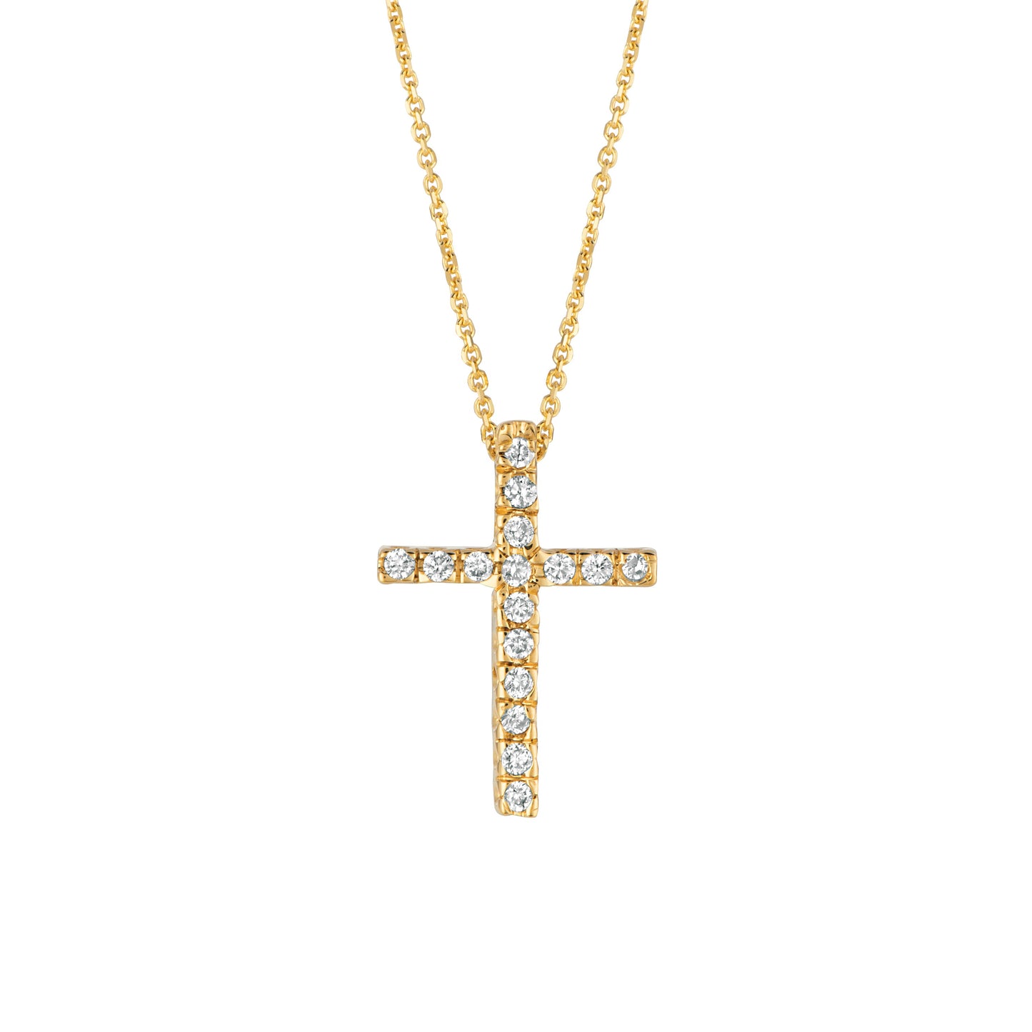 Morris & David’s 14K Yellow Gold Diamond Cross Necklace