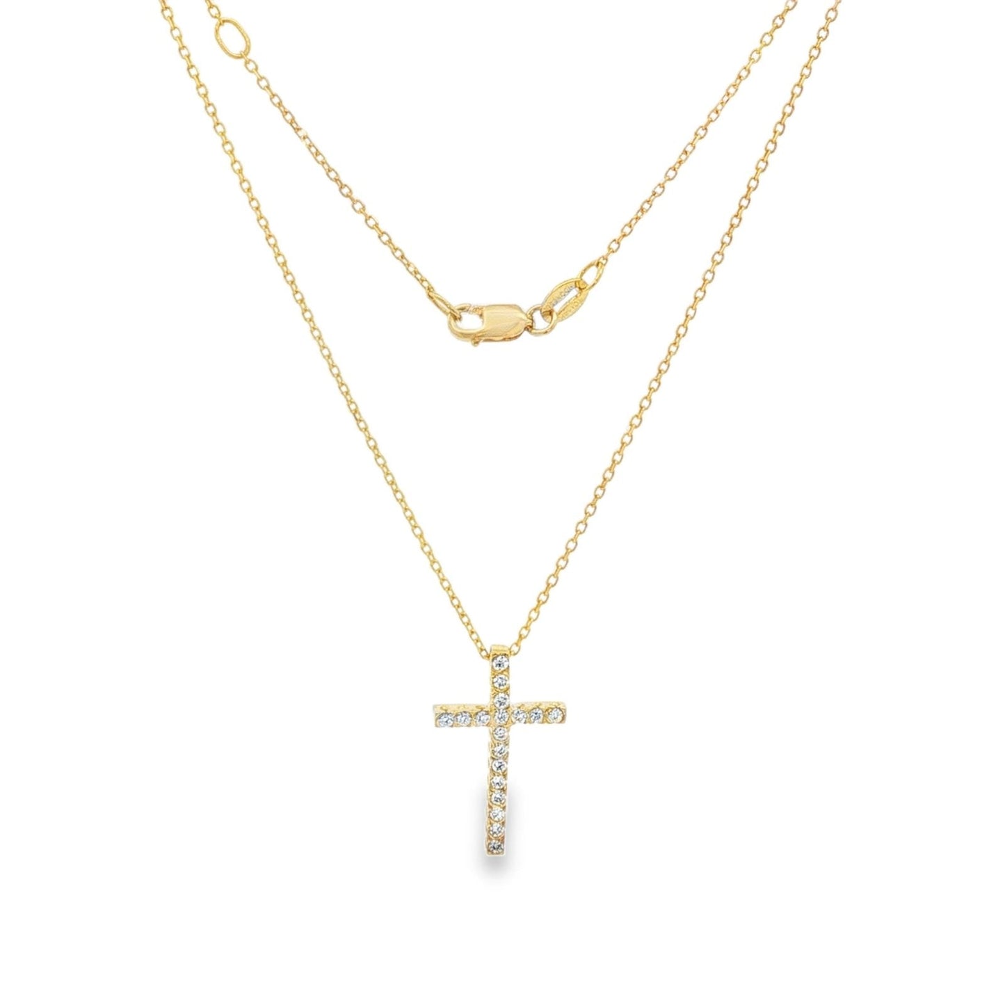 Morris & David's 14K Yellow Gold Diamond Cross Necklace