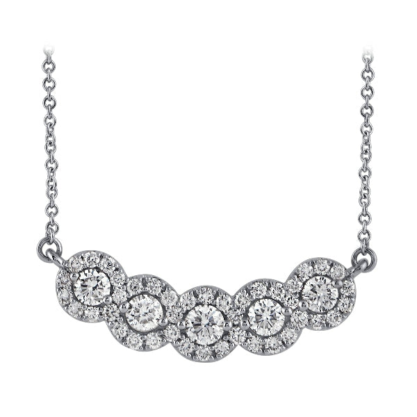 Morris & David's 14K White Gold Diamond Floral Necklace