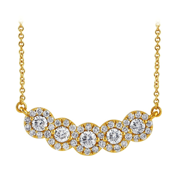 Morris & David's 14K Yellow Gold Diamond Floral Necklace