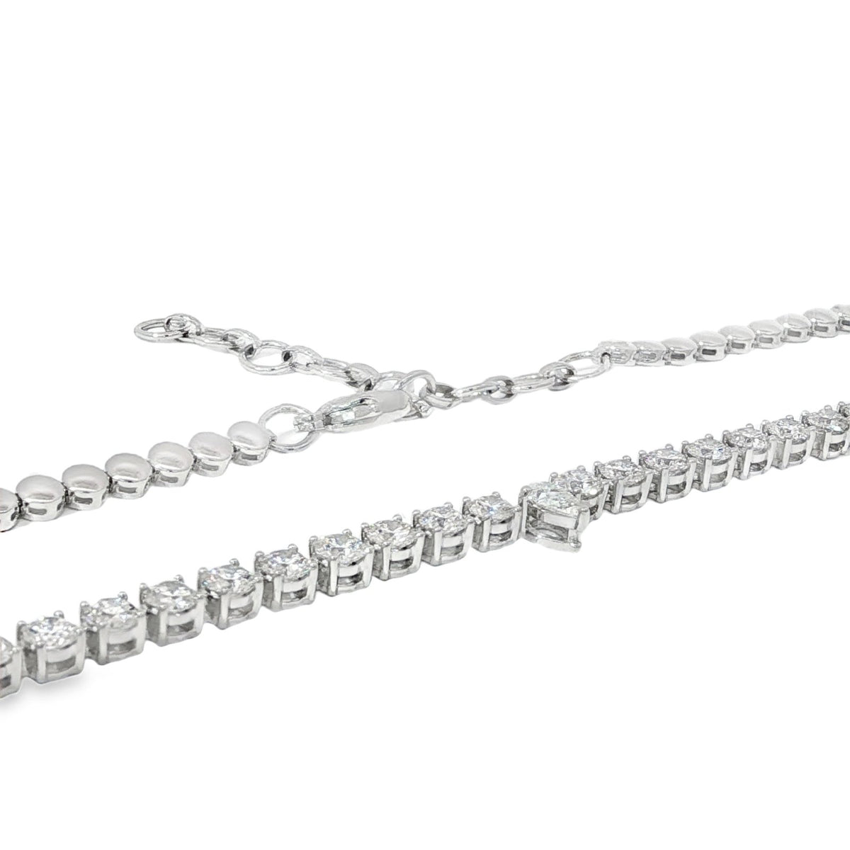 Jai's 18K White Gold 10-carat Diamond Tennis Necklace - 16"
