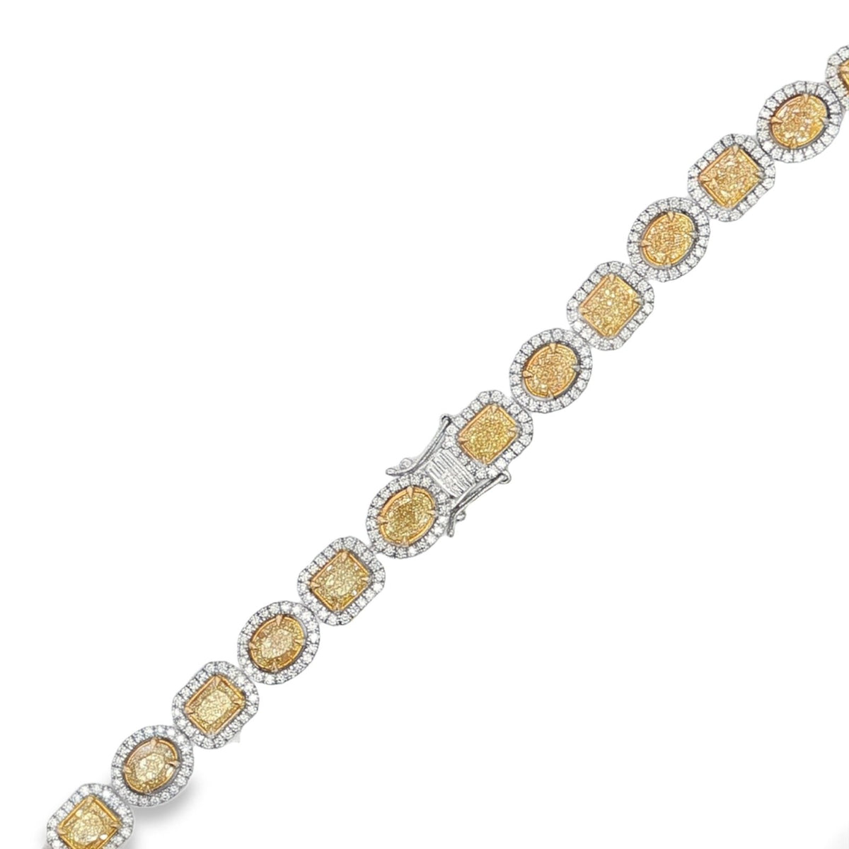 Jai's 18K Two-tone 23-carat Multi-cut Yellow Diamond Tennis Necklace