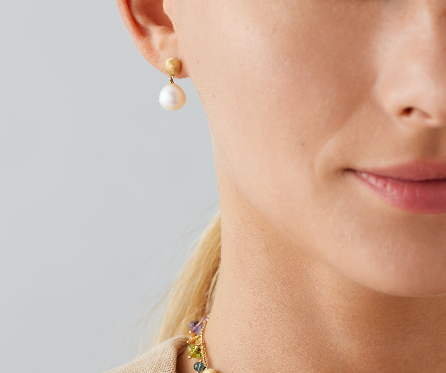 Marco Bicego's 18K Yellow Gold Africa Pearl Drop Earrings