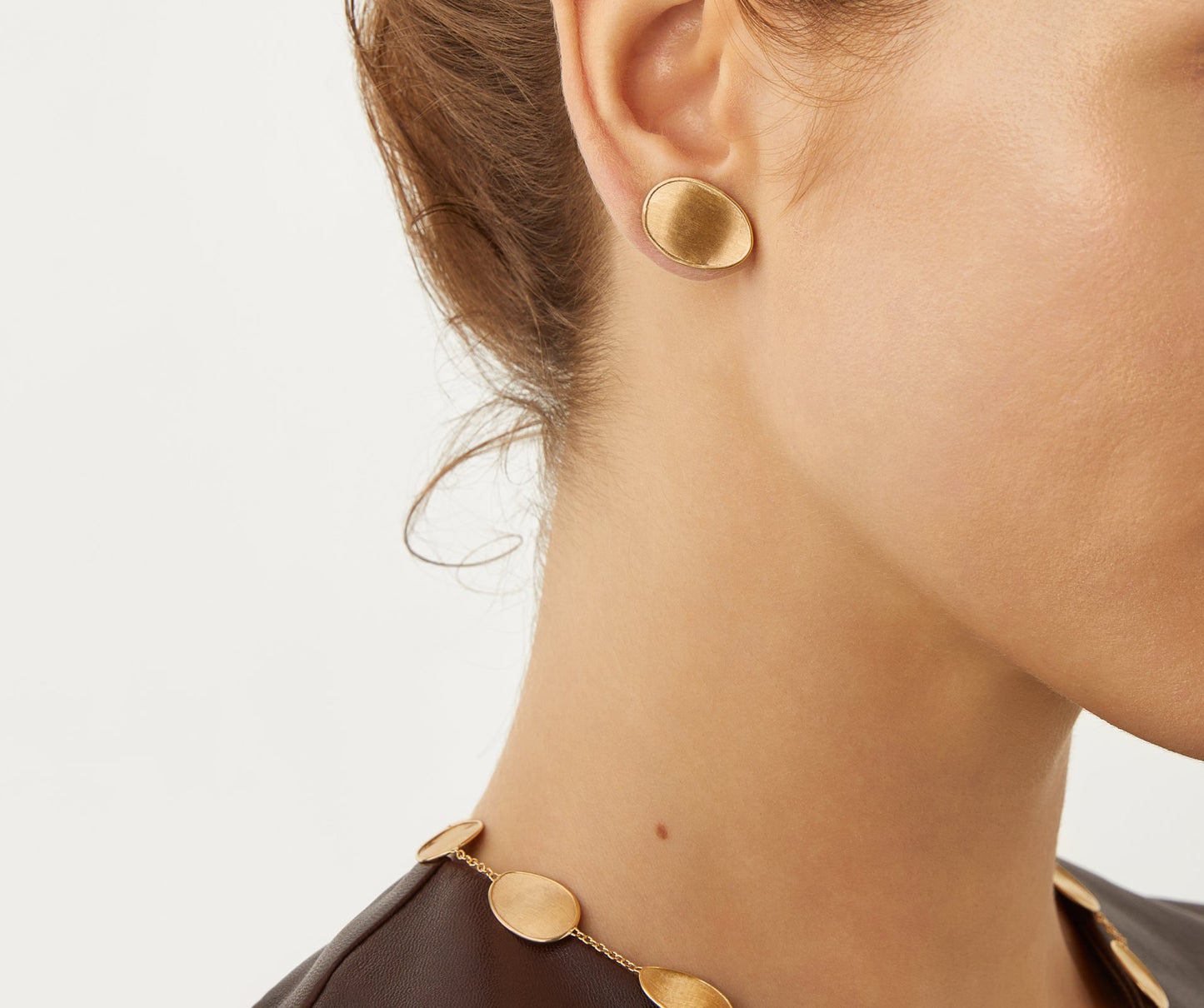 Marco Bicego's 18K Yellow Gold Lunaria Satin Petal Studs