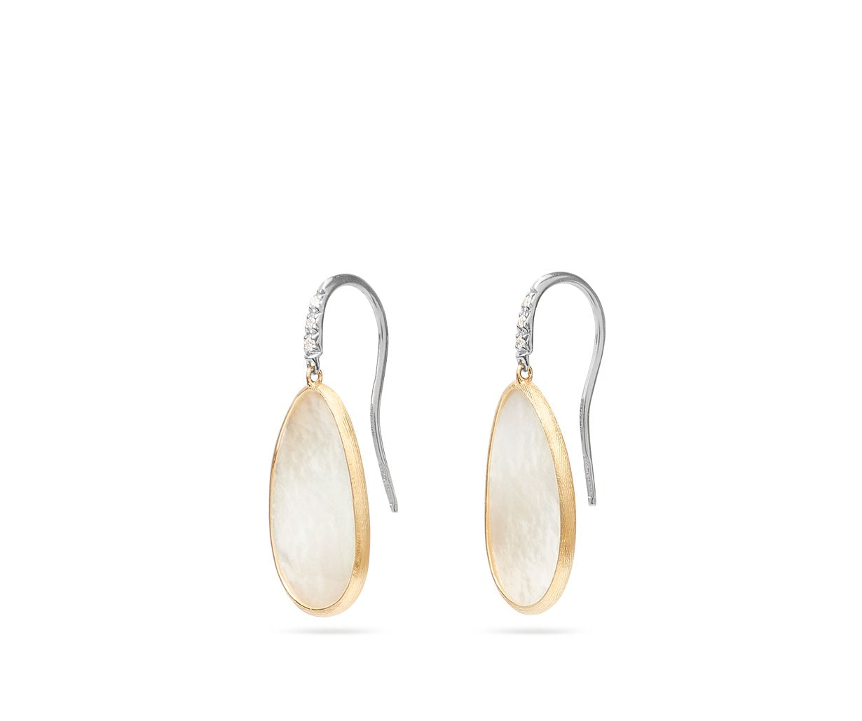 Marco Bicego's 18K Two-tone Lunaria Mother-of-Pearl & Diamond Drop Earrings