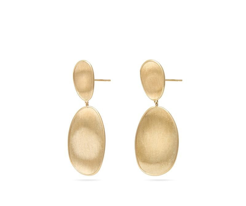Marco Bicego's 18K Yellow Gold Lunaria Satin Double Drop Earrings