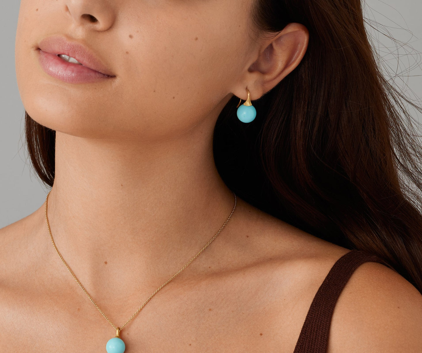 Marco Bicego's 18K Yellow Gold Africa Turquoise Drop Earrings