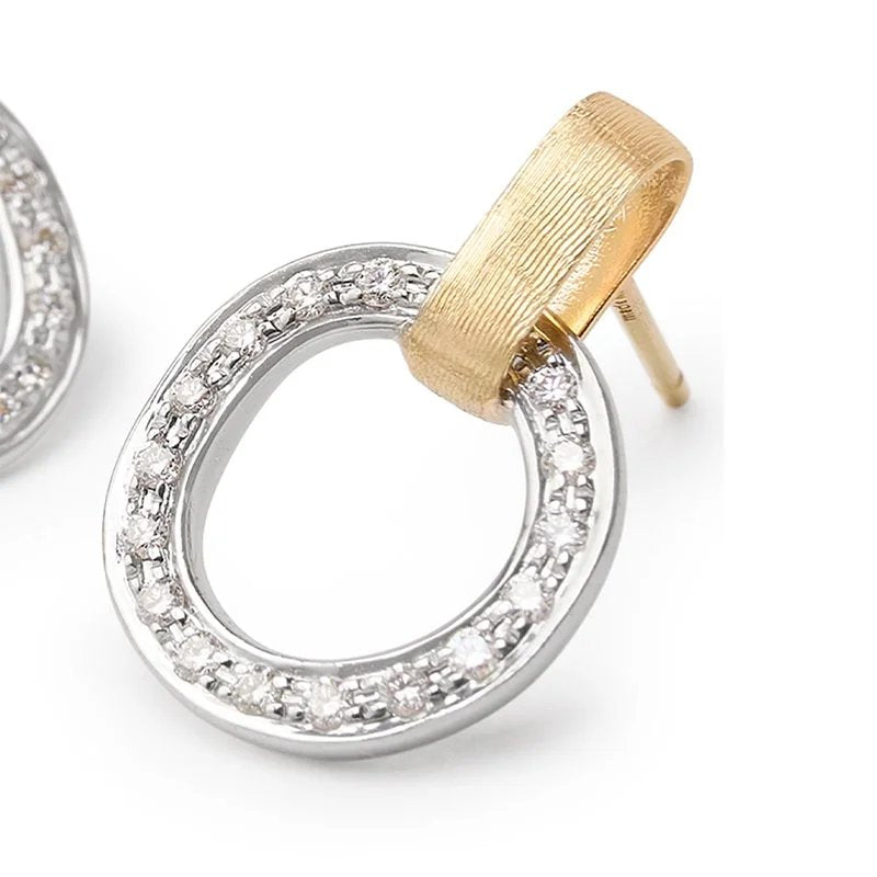 Marco Bicego's 18K Two-tone Jaipur Link Diamond Drop Earrings