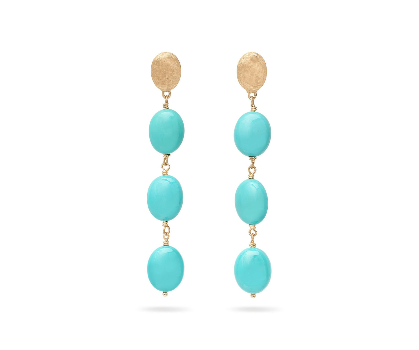 Marco Bicego's 18K Yellow Gold Siviglia Colore Turquoise Drop Earrings
