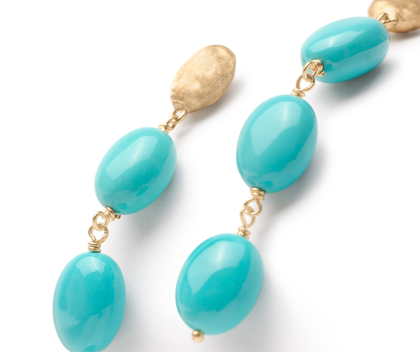 Marco Bicego's 18K Yellow Gold Siviglia Colore Turquoise Drop Earrings