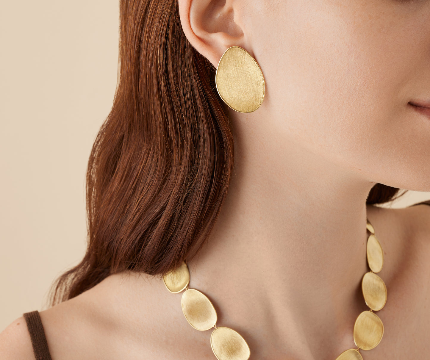 Marco Bicego's 18K Yellow Gold Lunaria Satin Petal Studs